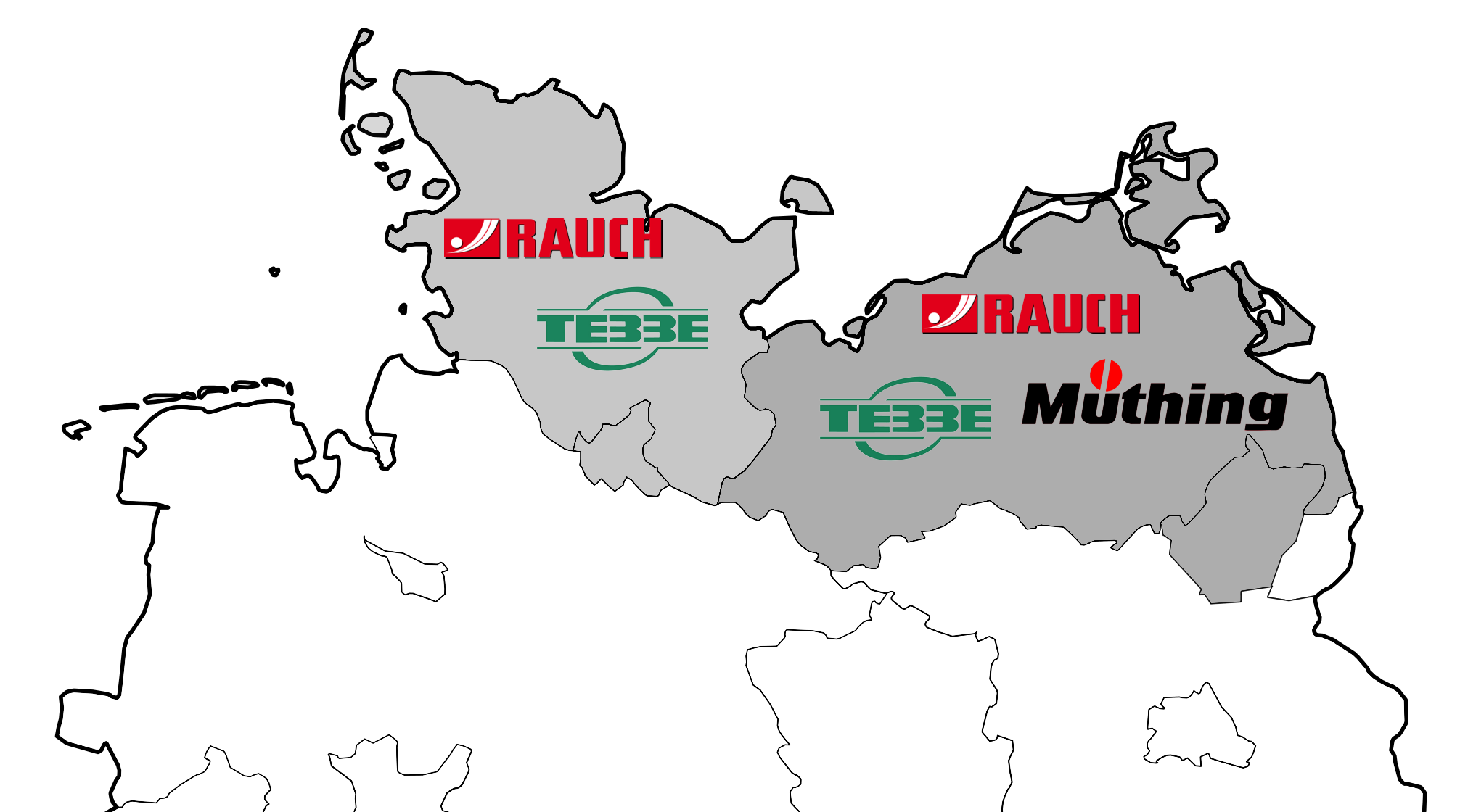 RAUCH, TEBBE in Schleswig-Holstein und Hamburg. RAUCH, TEBBE und Müthing in Mecklenburg-Vorpommern und der Uckermark